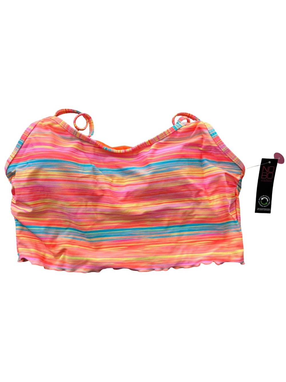 NOBO No Boundaries NWT Juniors Multicolor Stripe Bandeau Bikini Top